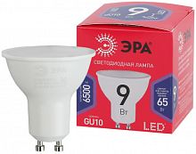 ЭРА Лампа светодиодная LED MR16-9W-865-GU10 R   (диод, софит, 9Вт, хол, GU10)  (10/100/4000)  (Б0045352)