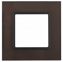 ЭРА Рамка на 1 пост, стекло,  Elegance, бронза+антр, 14-5101-13 (Б0034475)