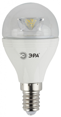 ЭРА Лампа светодиодная LED P45-7W-840-E14-Clear   (диод,шар,7Вт,нейтр,E14)  (10/100/2000)  (Б0020552)