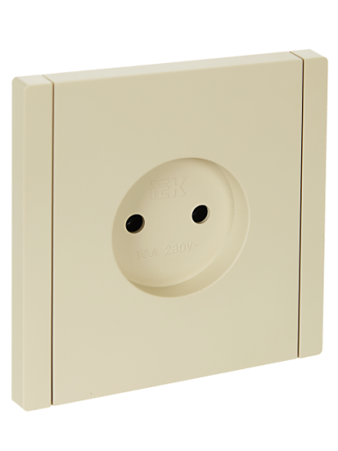 IEK FORTE&PIANO Розетка 1-местная без заземления без защитных шторок винтовое крепление 10А FP418 ваниль  (FP-R10-10-K10)