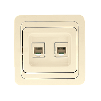 EKF Лондон Розетка двойная телефонная Phone бежевая (EET01-134-20)