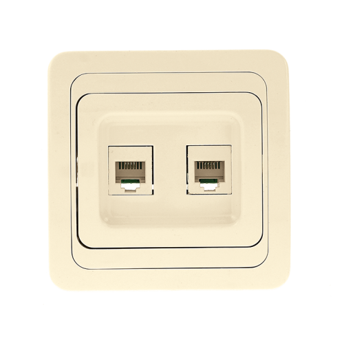 EKF Лондон Розетка двойная телефонная Phone бежевая (EET01-134-20)