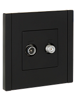 IEK FORTE&PIANO Розетка двойная TV+SAT FP138 черный  (FP-AF20-O-K02)