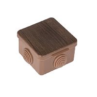 EKF Коробка распаячная КМР-030-036 пылевлагозащитная, 4 мембранных ввода  (73х73х49) тёмное дерево  P (plc-kmr2-030-036-t)