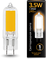 GAUSS Лампа светодиодная LED 3.5Вт 3000K G4 AC220-240V Glass  (107807103)