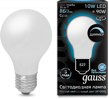 GAUSS Лампа светодиодная LED 10Вт 230в, E27 Filament OPAL, A60, белый,  (102202210)