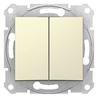 SCHNEIDER ELECTRIC Sedna Переключатель двухклавишный в рамку бежевый схема 6+6 (SDN0600147)