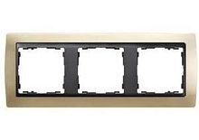 SIMON Рамка на 3 поста, S82, шампань матовый - графит (82834-34)