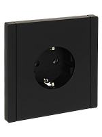 IEK FORTE&PIANO Розетка 1-местная с заземлением без защитных шторок безвинтовое крепление 16А FP114 черный  (FP-R11-16-1-K02)