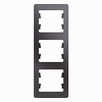 SCHNEIDER ELECTRIC GLOSSA Рамка 3-постовая вертикальная графит (GSL001307)
