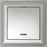 SCHNEIDER ELECTRIC Wessen59 Выключатель без рамки скрытый 1 клавиша матовый хром с индикацией (VS116-151-5-86)