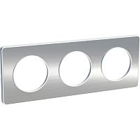 SCHNEIDER ELECTRIC ODACE Рамка 3 поста глянцевая алюминий (S52P806J)