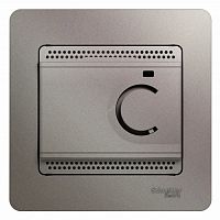 SCHNEIDER ELECTRIC GLOSSA Термостат электронный теплого пола с датчиком+5-+50°C10Aв сборе платина (GSL001238)