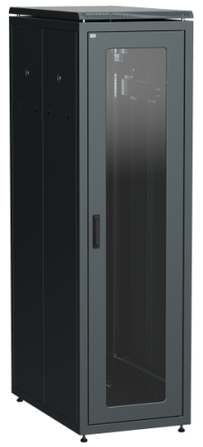 IEK Шкаф напольный сетевой 19'' LINEA N 38U 800х1000мм стеклянная передняя дверь. задняя перфорированная черный (LN05-38U81-GP)