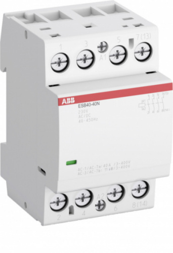 ABB Контактор ESB40-40N-02 модульный  (40А АС-1, 4НО), катушка 42В AC/DC (1SAE341111R0240)