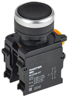 IEK Кнопка с фиксацией d=22мм 1NO+1NC чёрная MASTER  (MI-BT60-11T-3-21-K02)