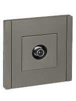 IEK FORTE&PIANO Розетка TV проходная FP529 сталь  (FP-A10-P-K46)