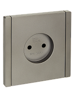IEK FORTE&PIANO Розетка 1-местная без заземления без защитных шторок винтовое крепление 10А FP518 сталь  (FP-R10-10-K46)