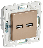 IEK SKANDY Розетка USB A+A 3,1А SK-R15Sa песочный  (SK-U21-D31-K98)