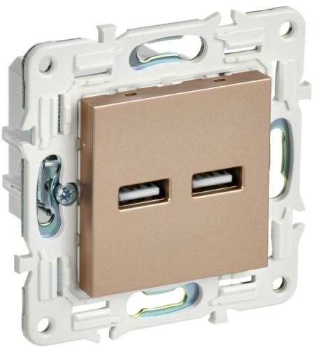 IEK SKANDY Розетка USB A+A 3,1А SK-R15Sa песочный  (SK-U21-D31-K98)
