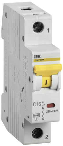 IEK Выключатель автоматический ВА47-60M 1Р 16А 6кА С IEK  (MVA31-1-016-C)