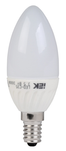 IEK Лампа светодиодная LED 3.5вт E14 тепло-белый матовая свеча (LL-C35-4-230-30-E14-FR)