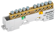 IEK TEKFOR Шина PE земля неизолированная на универсальном держателе 6х9-10-Ж  (TF-NN10-10-DL-K05)