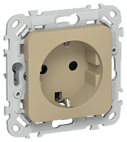 FLITE Розетка с заземлением с защитными шторками безвинтовое крепление 16А  хаки (FI-R14-16-1-K59)