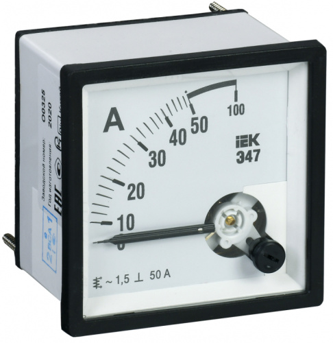 IEK Амперметр 50А 96х96 AC непоср.вкл. Э47 (IPA20-6-0050-E)