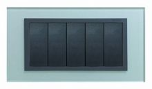 SIMON Рамка с суппортом на 8 узких модулей, S82C, серебро - алюминий (стекло) (82887-35)