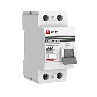 EKF Выключатель дифференциального тока  (УЗО) 2п 63А 300мА АС  PROxima (elcb-2-63-300-em-pro)