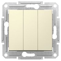 SCHNEIDER ELECTRIC SEDNA ВЫКЛЮЧАТЕЛЬ 3-х клавишный 10AX, 230В, БЕЖЕВЫЙ (SDN0300647)