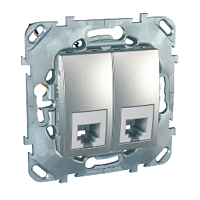 SCHNEIDER ELECTRIC UNICAtop Розетка телефонная 2хRJ11 6 контактов в рамку (MGU5.9090.30ZD)