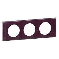 LEGRAND Рамка, трехпостовая, кожа пурпур (069443 )