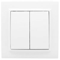 EKF Выключатель Минск двухклавишный СП проходной 10А  белый (ERV10-027-10)