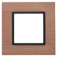 ЭРА Рамка на 1 пост, металл,  Elegance, медь+антр, 14-5201-14 (Б0034544)