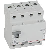 LEGRAND ВДТ RX3 - 4П - 25 А - тип AC - 100 мА - 4 модуля (402066 )