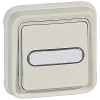 LEGRAND Plexo Кнопка 10A НО+НЗ встроенная с этикеткой белая (069864 )