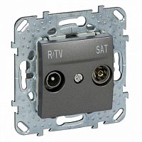 SCHNEIDER ELECTRIC UNICA Розетка телевизионная R-TV/SAT оконечная черная (MGU5.455.12ZD)