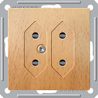 SCHNEIDER ELECTRIC W59 Розетка двойная под плоские вилки без заземления в рамку бук (RS6-253-8-86)