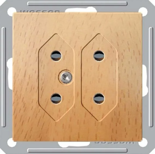 SCHNEIDER ELECTRIC W59 Розетка двойная под плоские вилки без заземления в рамку бук (RS6-253-8-86)