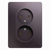 SCHNEIDER ELECTRIC GLOSSA Розетка двойная без заземления в сборе сиреневый туман (GSL001420)