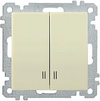 IEK ВС10-2-1-Б Выключатель двухклавишный с индикацией 10А BOLERO кремовый IEK  (EVB21-K33-10)