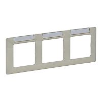 LEGRAND Valena LIFE Рамка 3 поста с держателем для маркировки слоновая кость горизонтальная (754053 )