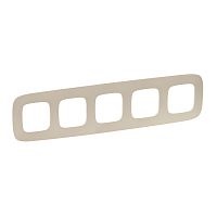 LEGRAND Valena ALLURE Рамка 5 постов тиснение бежевое универсальная (754385 )