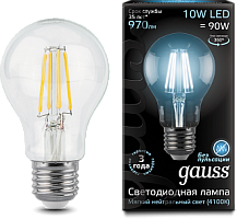GAUSS Лампа светодиодная LED 10вт, 230в, Е27, FILAMENT, белый  (102802210)