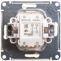 SCHNEIDER ELECTRIC Выключатель одноклавишный, двухполюсный, 10АХ, механизм, слоновая кость (VS210-152-2-86)