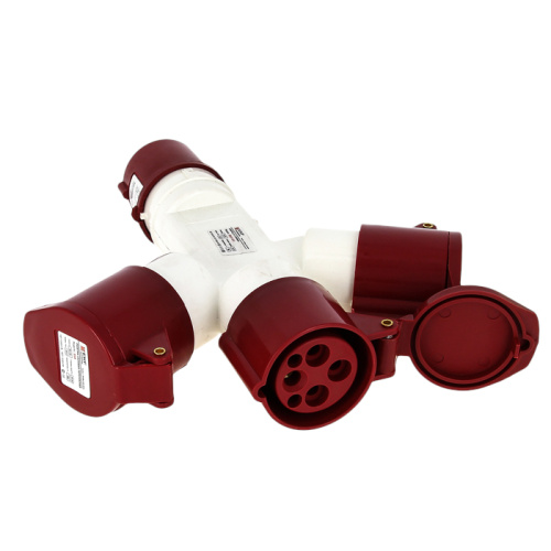 EKF Розетка трехлучевая 1013-4h 2Р+РЕ 16А 110В IP44 (ps-1013-4h-16-110) фото 2