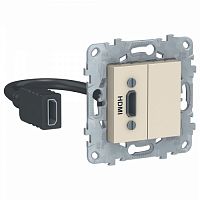 SCHNEIDER ELECTRIC Розетка UNICA NEW HDMI бежевый (NU543044)