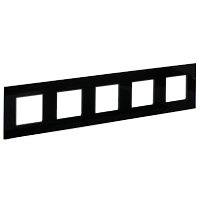 IEK SKANDY Рамка 5-местная SK-F25Bl стекло черный  (SK-M52-G-K02)